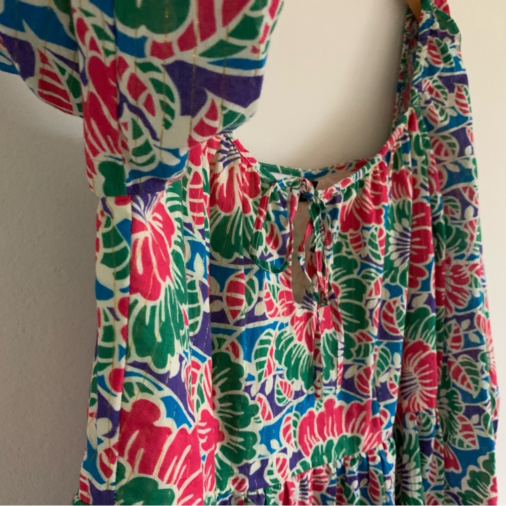 Rixo London Roxy Hibiscus Floral Long Sleeve Cotton Mini Dress, Medium - Picture 7 of 16